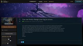 
                            4. You can freely change your log in screen. - Boards - League of Legends