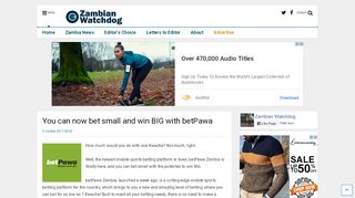 
                            13. You can now bet small and win BIG with betPawa - Zambian Watchdog