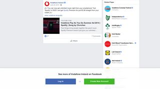 
                            9. You can now get unlimited music... - Vodafone Ireland | Facebook