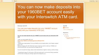 
                            10. You can now make deposits into your 1960BET account easily with ...