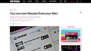 
                            13. You can now Shazam from your Mac - The Verge