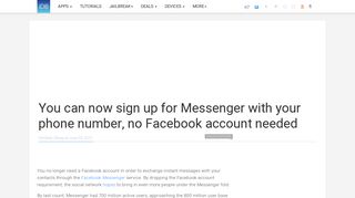 
                            1. You can now sign up for Messenger with your phone number, no ...