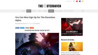 
                            9. You Can Now Sign Up For The Dauntless Alpha - The Outerhaven