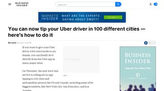 
                            13. You can now tip your Uber driver: Here's how - Business Insider