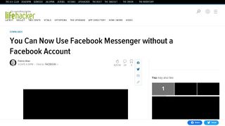 
                            10. You Can Now Use Facebook Messenger without a Facebook Account