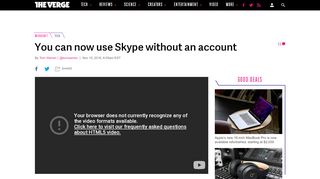 
                            12. You can now use Skype without an account - The Verge