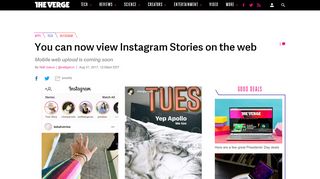 
                            7. You can now view Instagram Stories on the web - The Verge