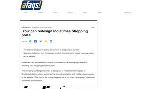 
                            12. 'You' can redesign Indiatimes Shopping portal - Afaqs