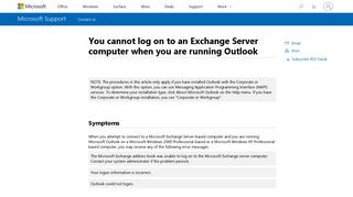 
                            1. You cannot log on to an Exchange Server ... - Microsoft Support