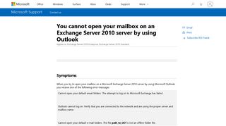 
                            8. You cannot open your mailbox on an Exchange ... - Microsoft Support