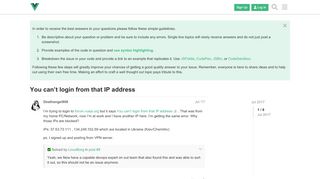 
                            4. You can't login from that IP address - Vue Forum