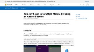 
                            12. You can't sign in to Office Mobile by using an ... - Microsoft Support