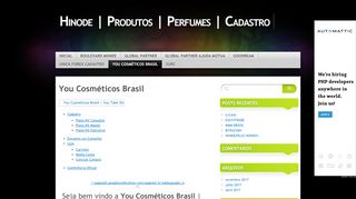 
                            4. You Cosméticos Brasil | Hinode | Produtos | Perfumes | Cadastro