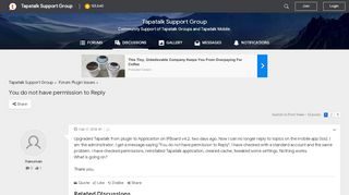 
                            5. You do not have permission to Reply - Tapatalk Support Group