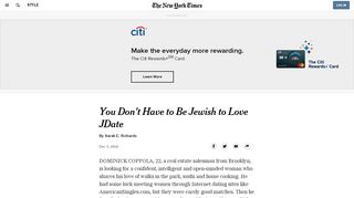 
                            10. You Don't Have to Be Jewish to Love JDate - The New York Times