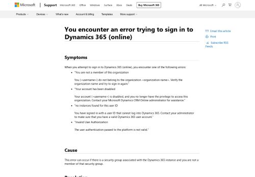 
                            6. You encounter an error trying to sign in to Dynamics 365 (online)