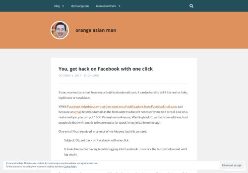 
                            5. You, get back on Facebook with one click – orange asian man