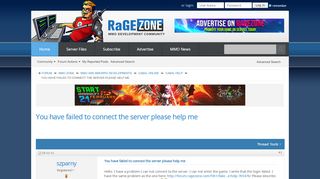 
                            2. You have failed to connect the server please help me - RaGEZONE ...