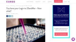 
                            4. You have your Login to 23andMe— Now what? - Curos