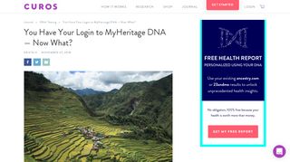 
                            10. You Have Your Login to MyHeritage DNA - Now What? - Curos