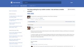 
                            1. You keep asking for my mobile number. I do not have a ... - Facebook