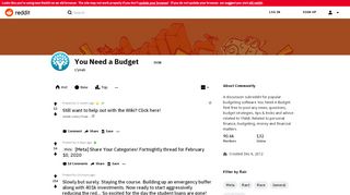 
                            10. You Need a Budget - Reddit