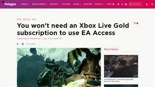 
                            12. You won't need an Xbox Live Gold subscription to use EA Access ...