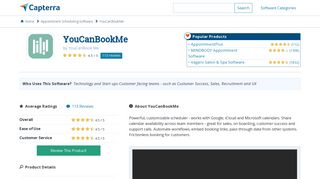 
                            9. YouCanBookMe Reviews and Pricing - 2019 - Capterra