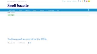 
                            11. YouGov reconfirms commitment to MENA - Saudi Gazette
