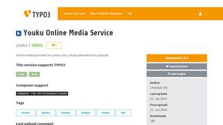 
                            10. Youku Online Media Service (youku) - TYPO3 Extension Repository