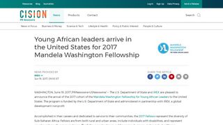 
                            9. Young African leaders arrive in the United States for 2017 Mandela ...