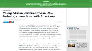 
                            11. Young African leaders arrive in U.S., fostering connections with ...