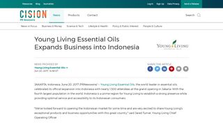 
                            6. Young Living Essential Oils Expands Business into Indonesia