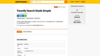 
                            12. Younify Search Made Simple™ Trademark | QuickCompany