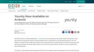 
                            3. Younity Now Available on Android - PR Newswire