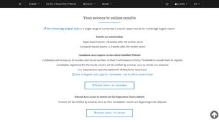 
                            7. Your access to online results - Cambridge English Examinations ...