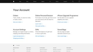 
                            2. Your Account - Apple (UK)
