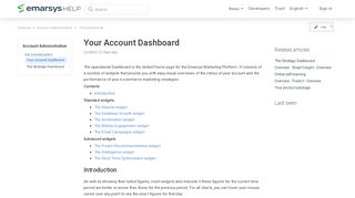 
                            5. Your Account Dashboard – Emarsys