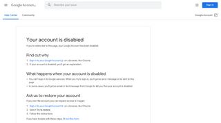 
                            12. Your account is disabled - Google Account Help - Google Support