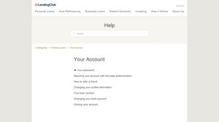 
                            3. Your Account – LendingClub