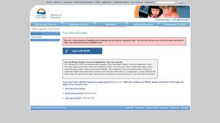 
                            12. Your Account Login - Teacher Regulation Branch