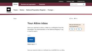 
                            6. Your Altinn inbox - The Norwegian Tax Administration - Skatteetaten