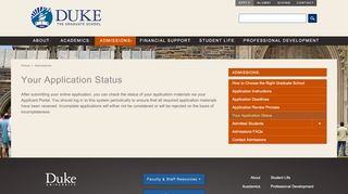 
                            3. Your Application Status | Duke Graduate School