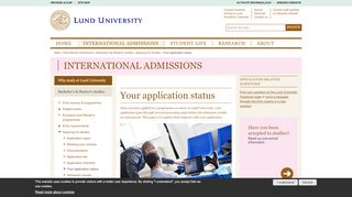 
                            11. Your application status | Lund University