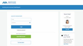 
                            3. Your AvaTrade account access page - Log in to continue
