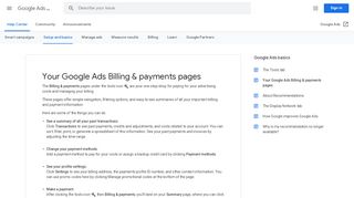 
                            5. Your Billing & payments pages - Google Ads Help - Google Support