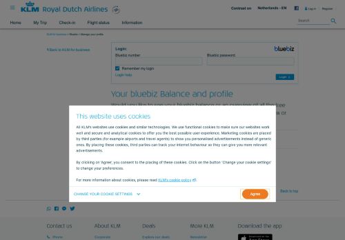 
                            2. Your BlueBiz Balance and profile - KLM.com