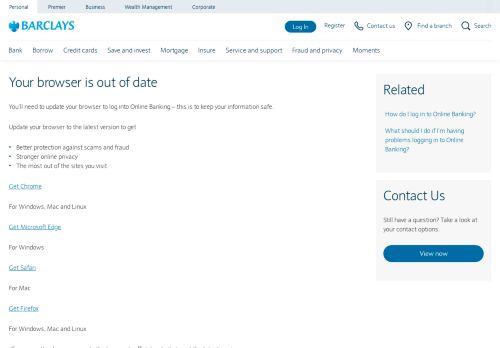
                            6. Your browser is out of date | Barclays