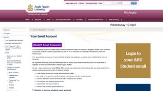 
                            5. Your Email - My.Anglia Homepage - Anglia Ruskin University