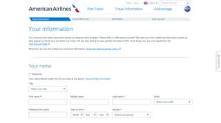 
                            5. Your information – Join AAdvantage – American Airlines